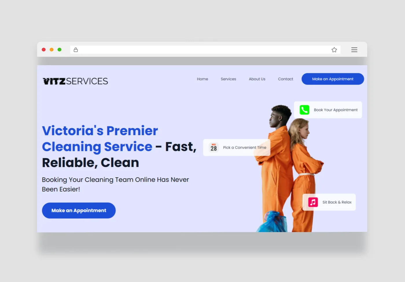 Vitz Services project interface